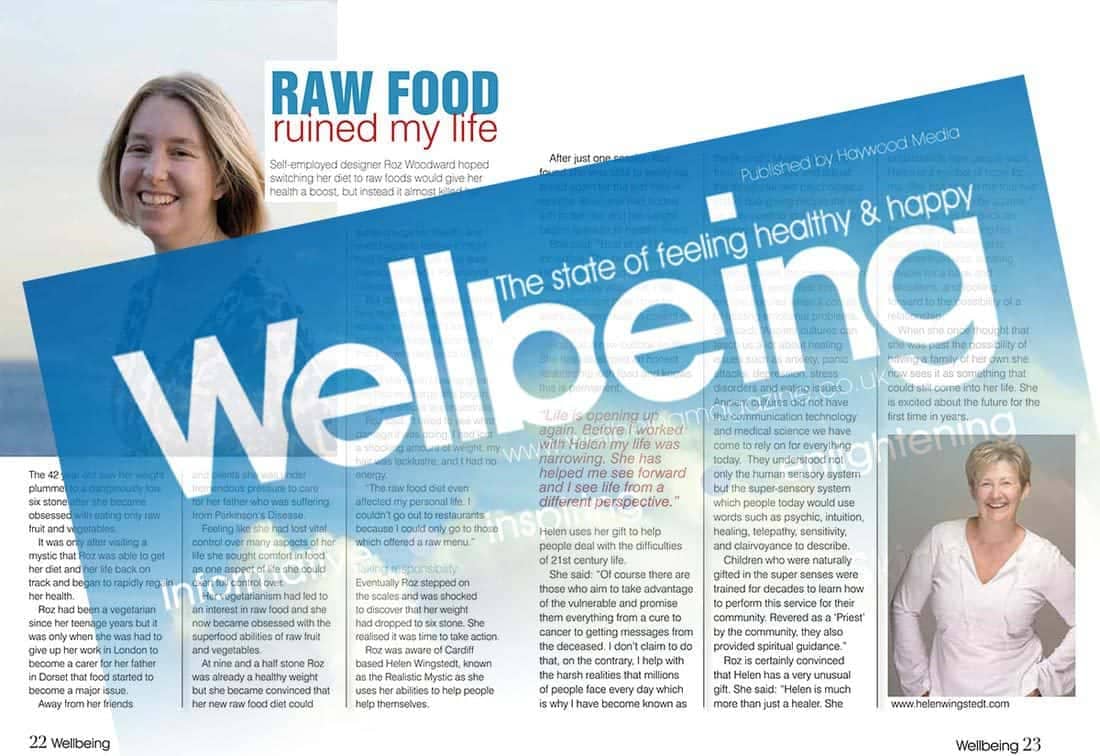 Roz Woodward  in Wellbeing Magazine overcoming anxiety, depression and an eating disorder